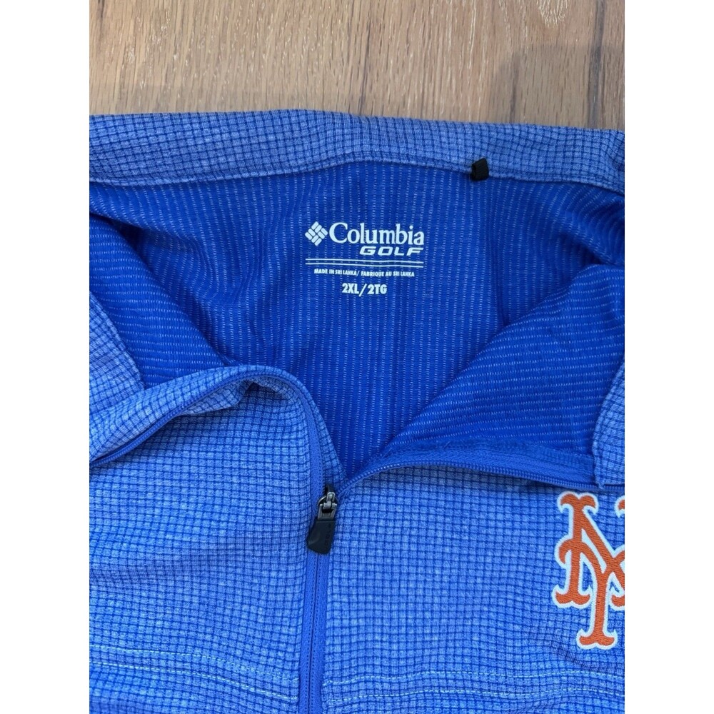 Columbia Golf New York Mets 1/4 Zip Pullover Men’s XXL Blue Long Sleeve MLB - Picture 2 of 3
